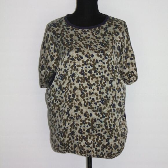 Salvatore Ferragamo Short Sleeve Shirt Silk Polk-a-Dot Front; Navy Back Size XL - Picture 5 of 10